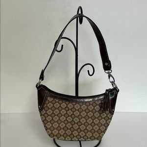 Nine West Y2K Mini Geometric Print Single Strap Zippered Top Shoulder Handbag